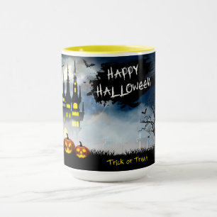 Mug Happy Halloween scène hantée