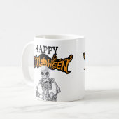Mug Happy Halloween squelette effrayant (Devant gauche)