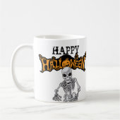 Mug Happy Halloween squelette effrayant (Gauche)