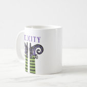 Mug Happy Halloween Witch Illustration Nom et initiale (Devant gauche)