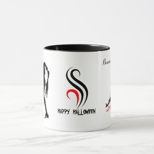 Mug Happy Halloween Zombie Fighting Funny personnalisa (Centre)