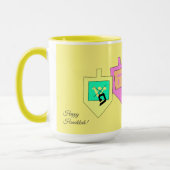 Mug Happy Hanoukka anglais hébreu (Gauche)