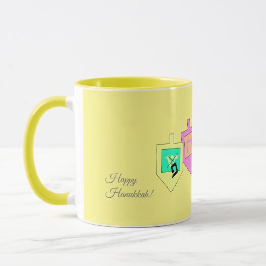 Mug Happy Hanoukka anglais hébreu (Gauche)