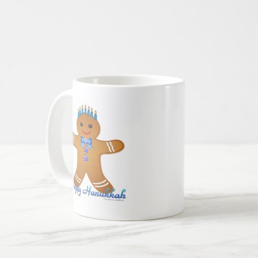 Mug Happy Hanoukka Gingerbread Man Menorah (Devant gauche)