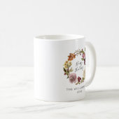 Mug Happy Holidays Floral Wreath Family Name (Devant droit)