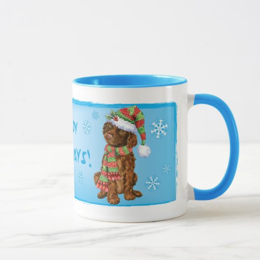 Mug Happy Howliday Irish Water Spaniel (Droite)