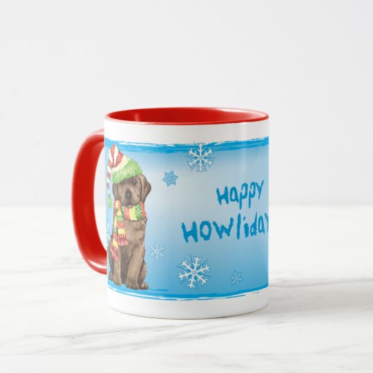 Mug Happy Howlidays Chocolate Lab (Devant gauche)