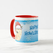 Mug Happy Howlidays Norwegian Buhund (Devant gauche)