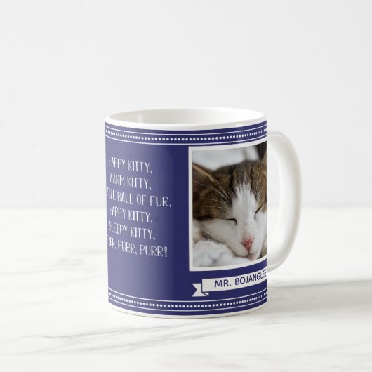 Mug Happy Kitty Photo Nom de la marine (Devant droit)