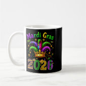 Mug Happy Mardi Gras 2026 Jester Hat Men Women Kid Car (Gauche)