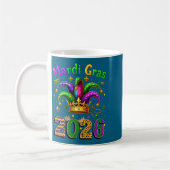 Mug Happy Mardi Gras 2026 Jester Hat Men Women Kid Car (Gauche)