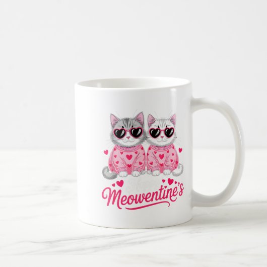 Mug Happy Meowentine’s Cute Romantic Cats Couple Valen (Droite)