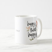 Mug Happy Mind Happy Life Positive Nom du devis (Devant droit)