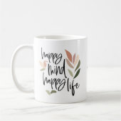 Mug Happy Mind Happy Life Positive Nom du devis (Gauche)