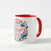 Mug Happy Mother's Day - Botanical Heart & Script  (Devant droit)