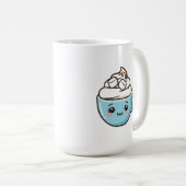 Mug "Happy Mug" Cute Chibi Boire Sticker/Épingle (Devant droit)