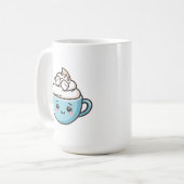 Mug "Happy Mug" Cute Chibi Boire Sticker/Épingle (Devant gauche)