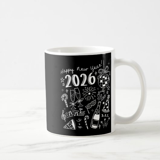 Mug Happy New Year 2026 Bow Funny  (Droite)