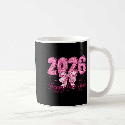 Mug Happy New Year 2026 Coquette Bow New Years Eve Par (Droite)