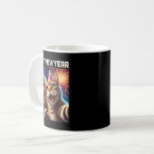 Mug Happy New Year 2026 Cute Cat Capybara Party Art  (Devant gauche)