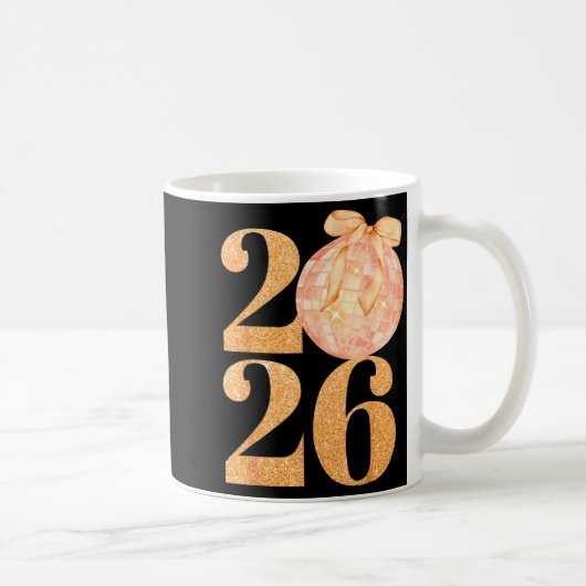 Mug Happy New Year 2026 Disco Ball Coquette Bow New Ye (Droite)