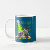 Mug Happy New Year 2026 Funny Cat New Year's Eve Hat G (Gauche)