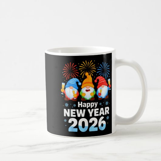 Mug Happy New Year 2026 Gnome With Fireworks And Champ (Droite)