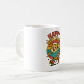 Mug Happy New Year Cat - Cute 80s Cartoon Skating   (Devant gauche)