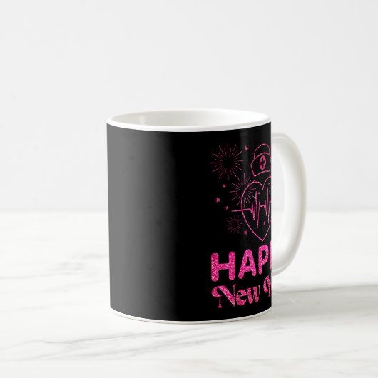 Mug Happy New Year Nurse Crew Heartbeat New Years Eve (Devant droit)