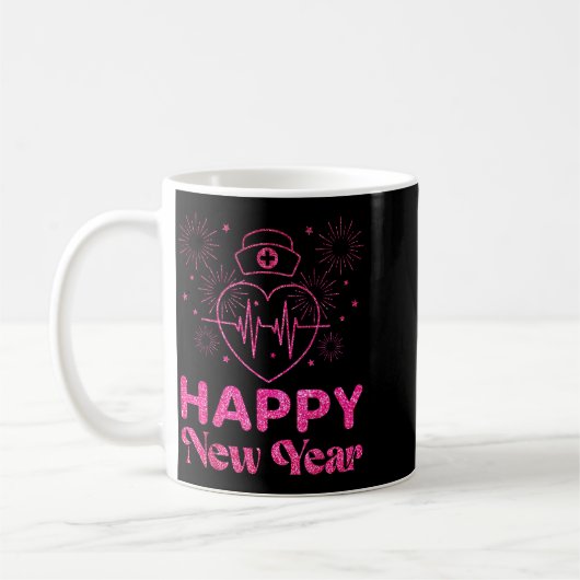 Mug Happy New Year Nurse Crew Heartbeat New Years Eve (Gauche)