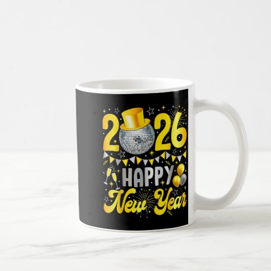 Mug Happy New Year Party 2026 Balloon Family Matching (Droite)