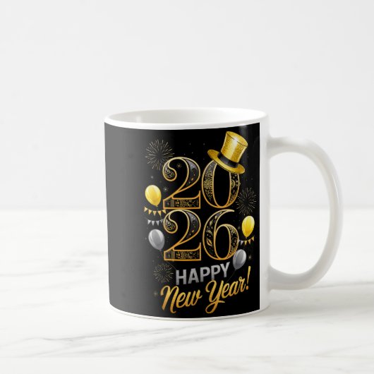 Mug Happy New Year Party 2026 Family Matching Balloon  (Droite)