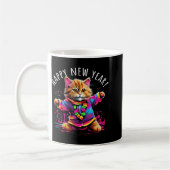 Mug Happy New Year Party Dancing Cat Design (Gauche)