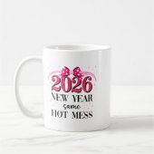 Mug Happy New Year Same Hot Mess 2026 New Year Coquett (Gauche)