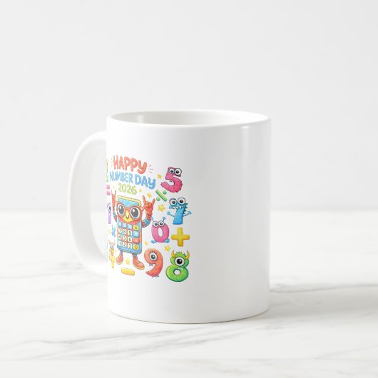 Mug Happy Number Day 2026 Calculator Math Design (Devant gauche)