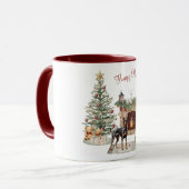 Mug Happy Pawlidays Chien Design - Doberman Pinscher (Devant gauche)