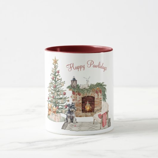 Mug Happy Pawlidays Chien Design - Schnauzer miniature (Centre)