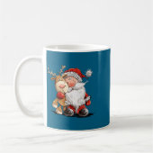 Mug Happy Reindeer And Santa Christmas Illustration Pr (Gauche)