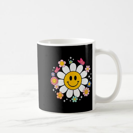 Mug Happy Retro Daisy Smile Face Preppy Aesthetic Men (Droite)