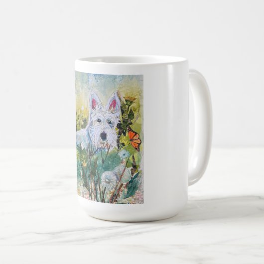 Mug Happy Scottie in a Field (Devant droit)