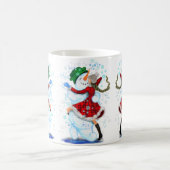 Mug Happy Snowman and Girl Dance Tango (Centre)