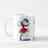 Mug Happy Snowman and Girl Dance Tango (Gauche)