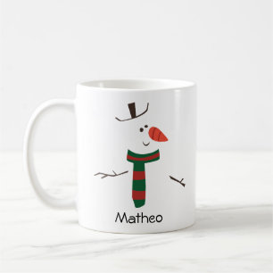 Mug Happy Snowman visage Personnalisé Nom Fête