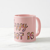 Mug Happy Sweet 16 mignonne Candy Typographie (Devant droit)