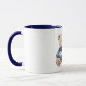 Mug Happy Teddy Bear Blue Sweater Love (Gauche)