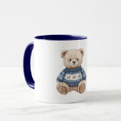 Mug Happy Teddy Bear Blue Sweater Love (Devant gauche)