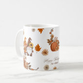 Mug Happy Thanksgiving Gnome Floral Art (Devant gauche)