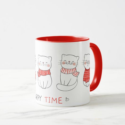 Mug Happy Time Cats (Devant droit)