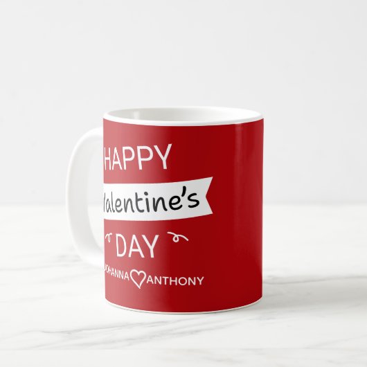 Mug Happy Valentine’s Day – Cute Valentine Love Custom (Devant gauche)