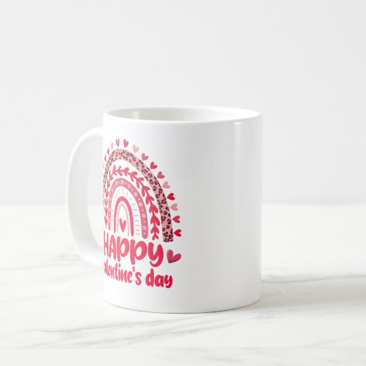 Mug Happy Valentine’s Day Leopard Rainbow (Devant gauche)